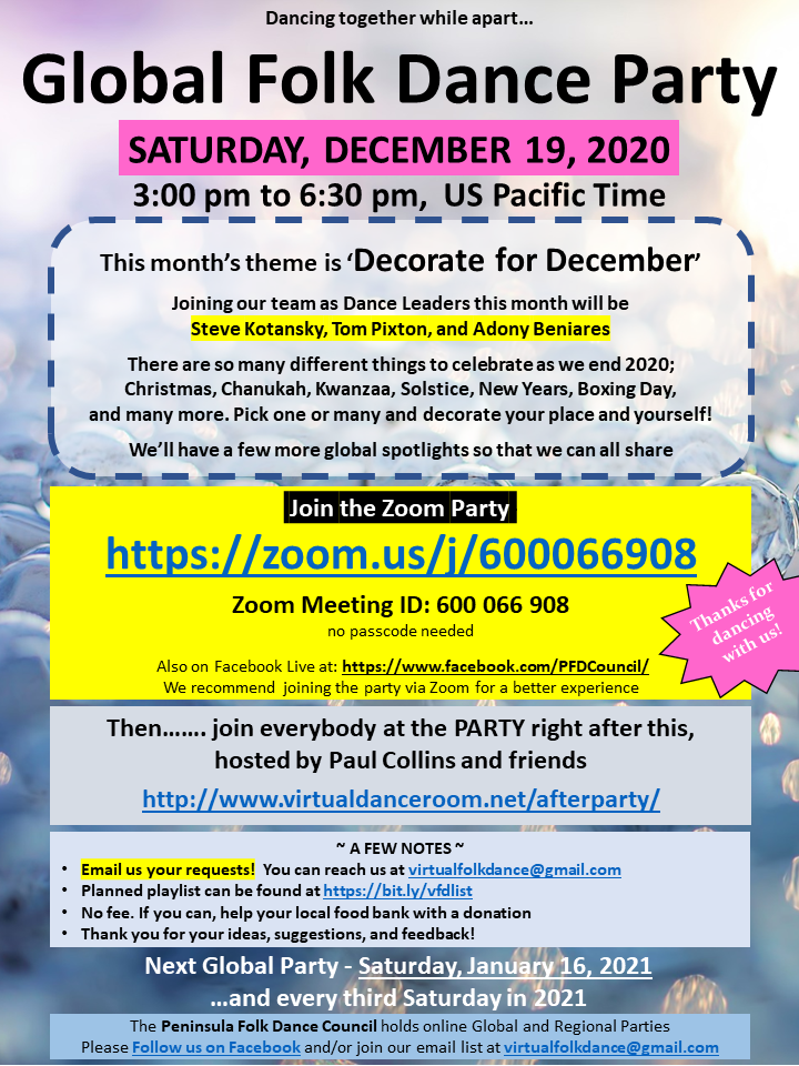 Global Folk Dance Party Folk Dance Federation of California