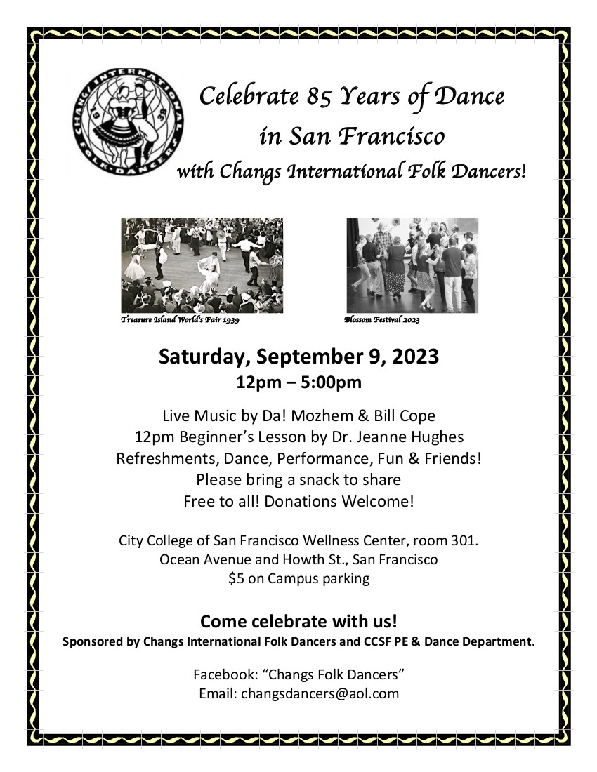 Changs’ 85th Celebration Flyer – Folk Dance Federation of California